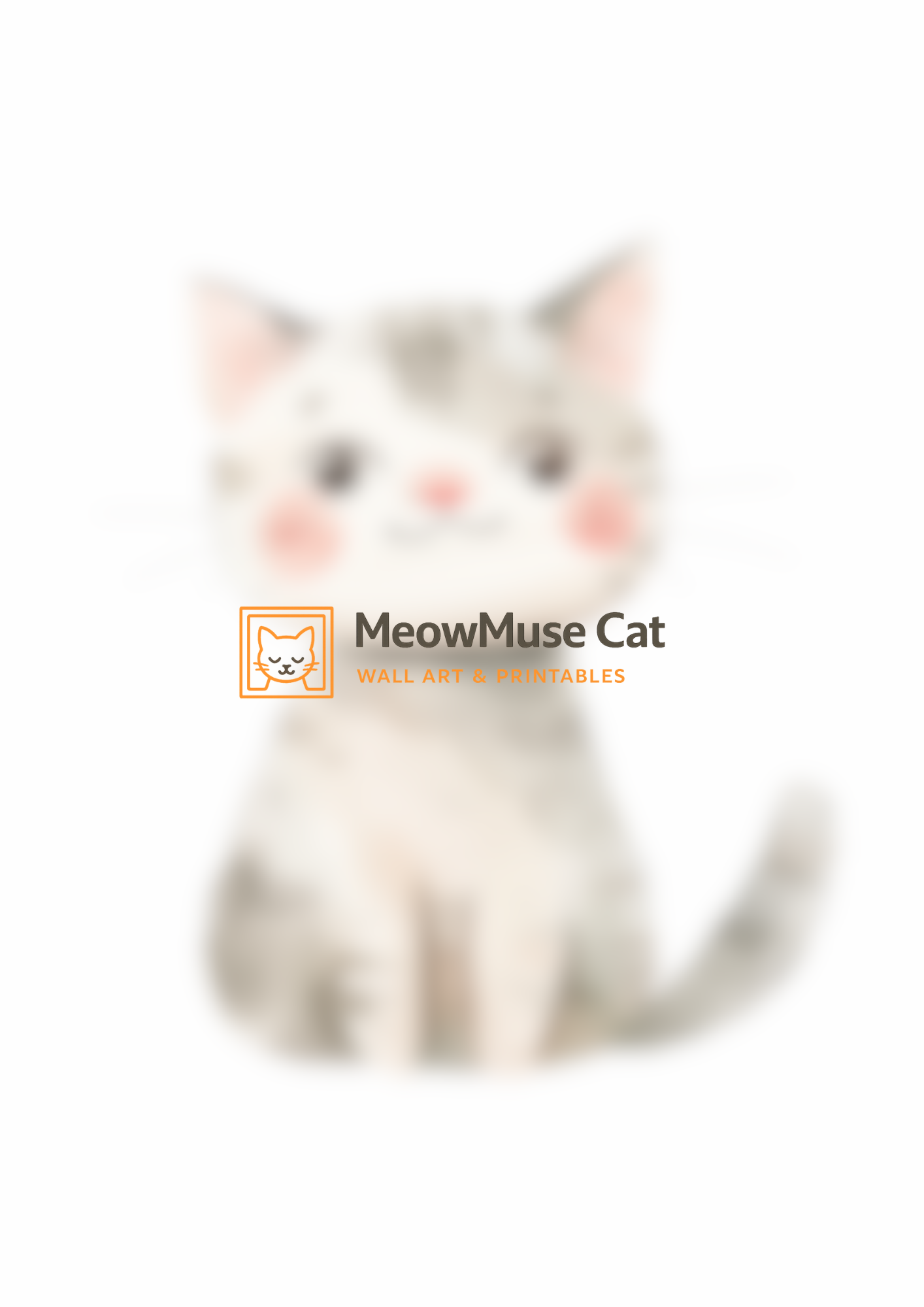 Soft Blush Kitten – MeowMuse Cat Nursery Wall Art Printable