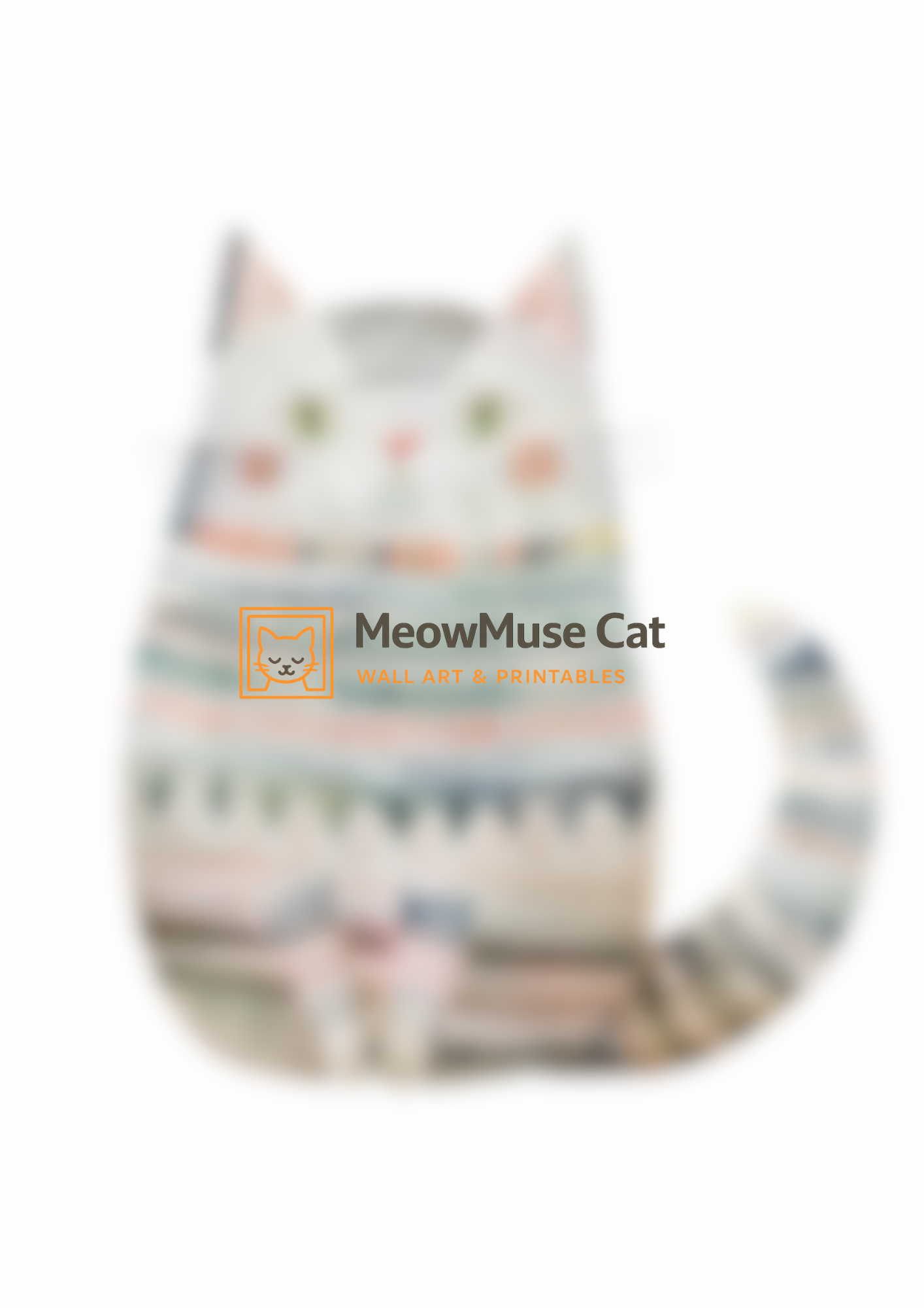 Patterned Sweater Cat – MeowMuse Abstract Wall Art Printable