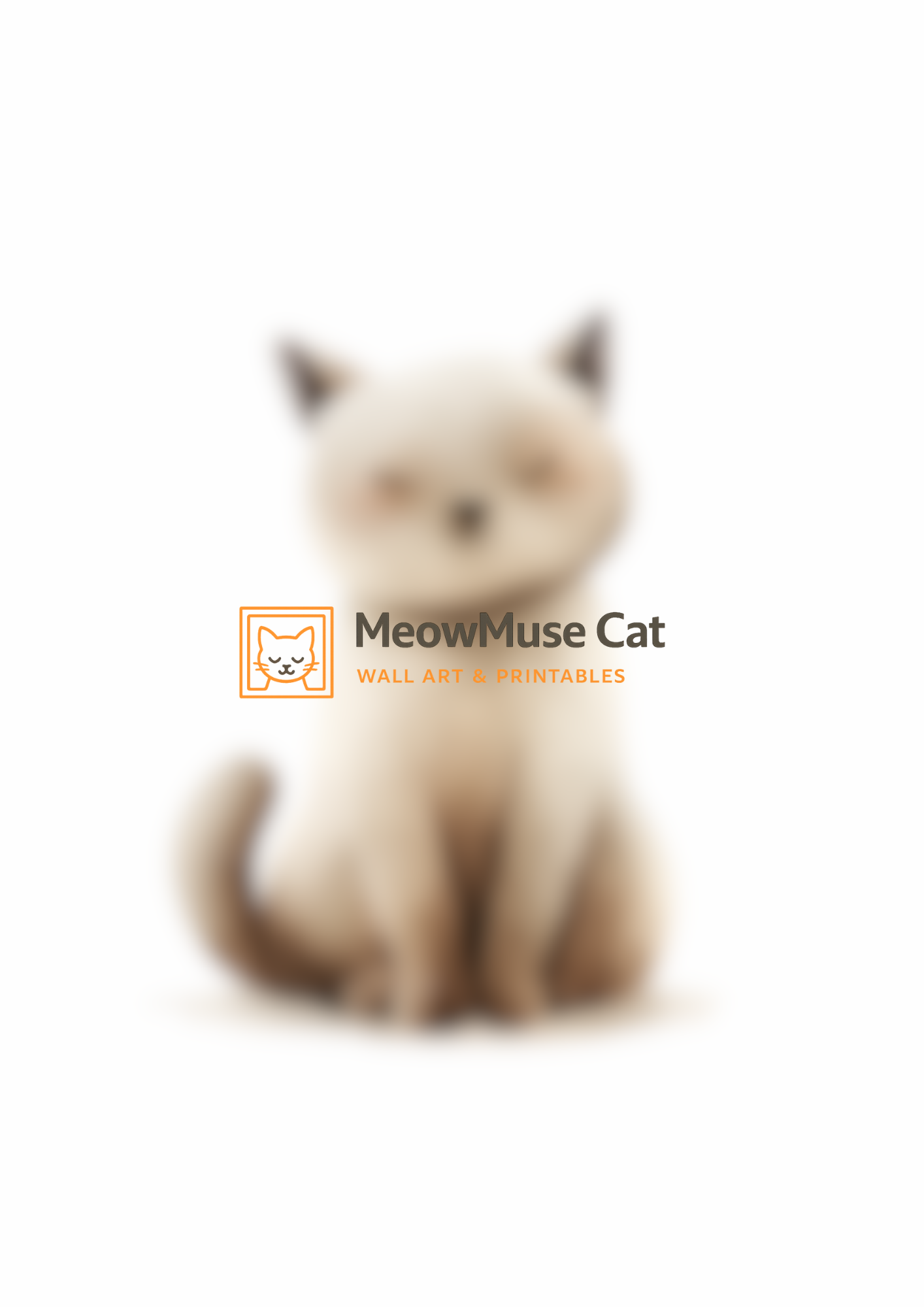 Dreamy Siamese Cat – MeowMuse Neutral Wall Art Printable