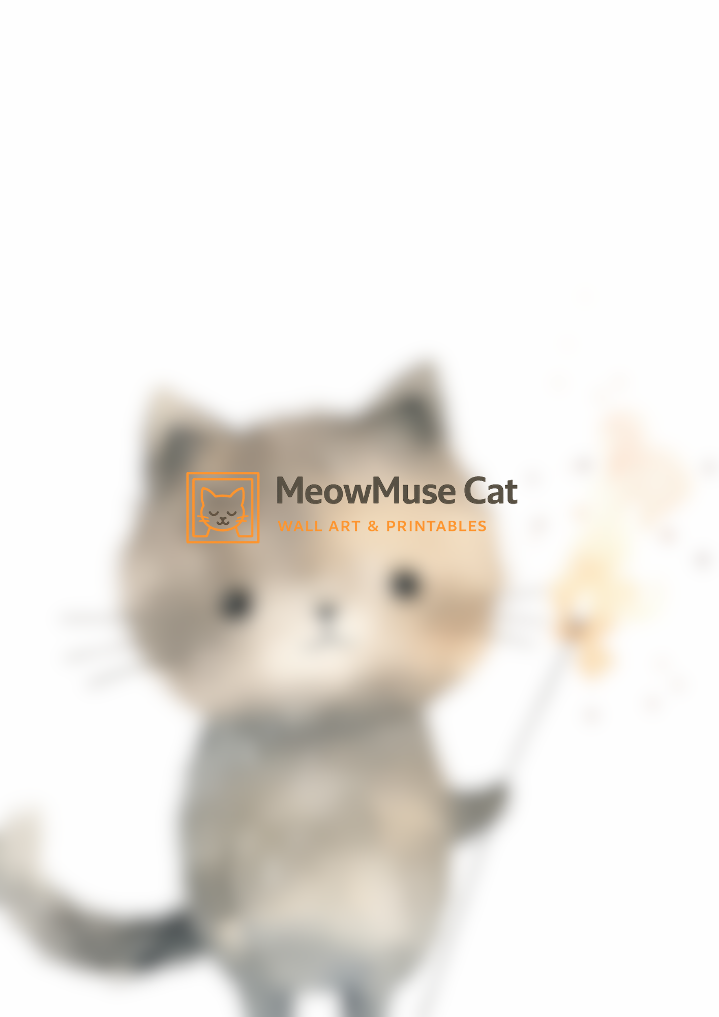 Sparkler Kitten – Watercolor Nursery Wall Art Print