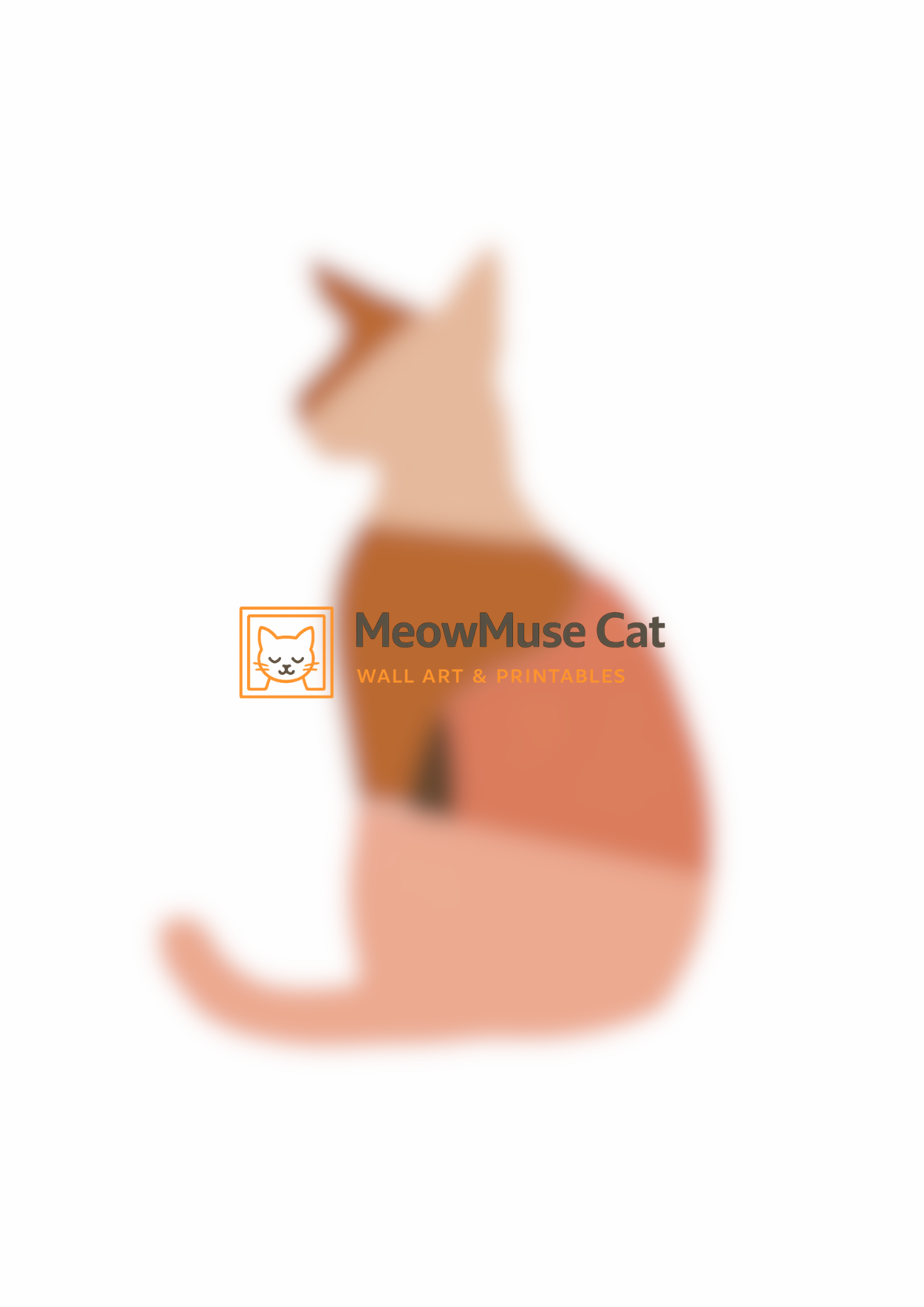 Geometric Terracotta Cat – MeowMuse Modern Minimal Wall Art Printable