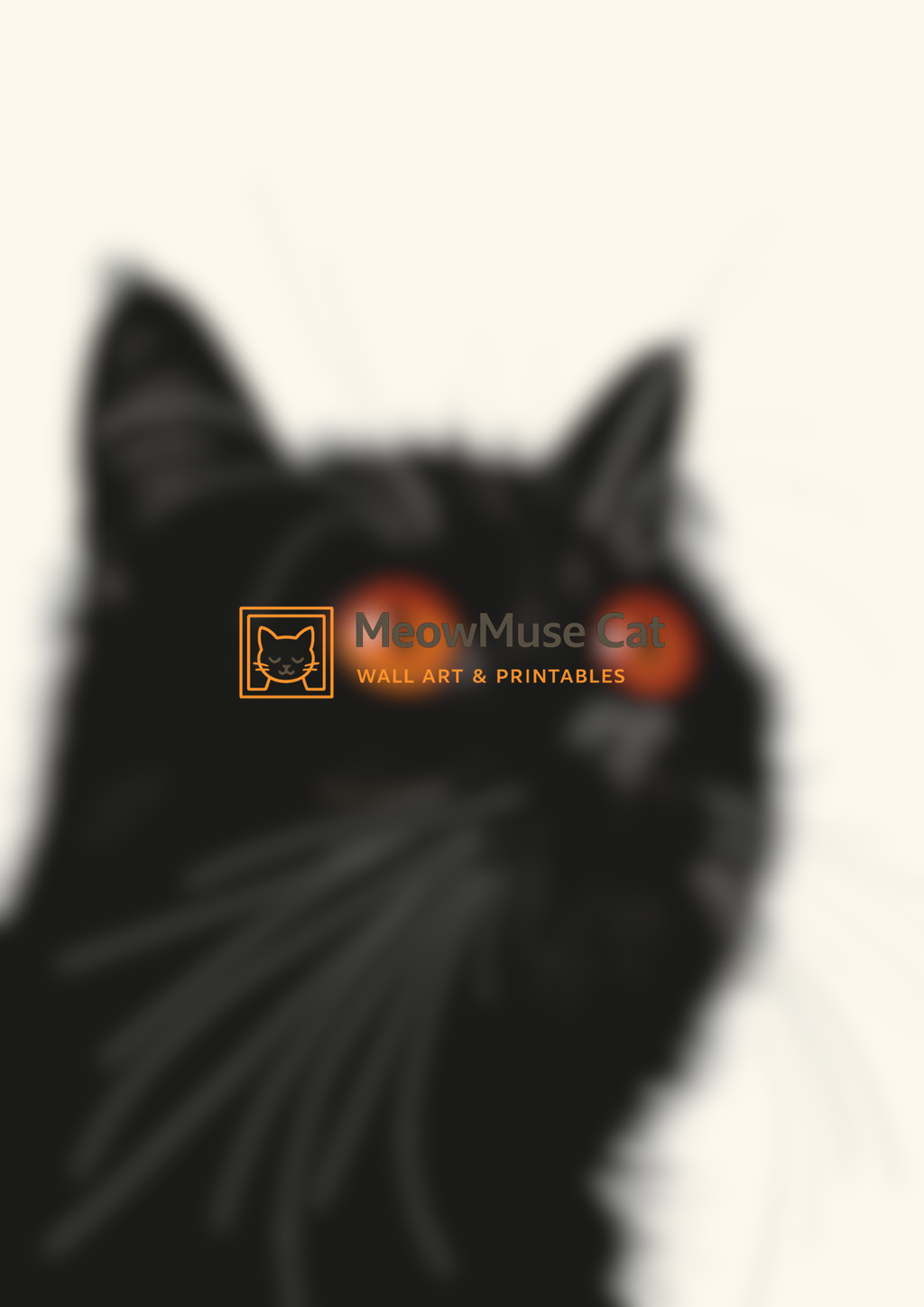 +42 Midnight Gaze Black Cat – MeowMuse Moody Wall Art Printable