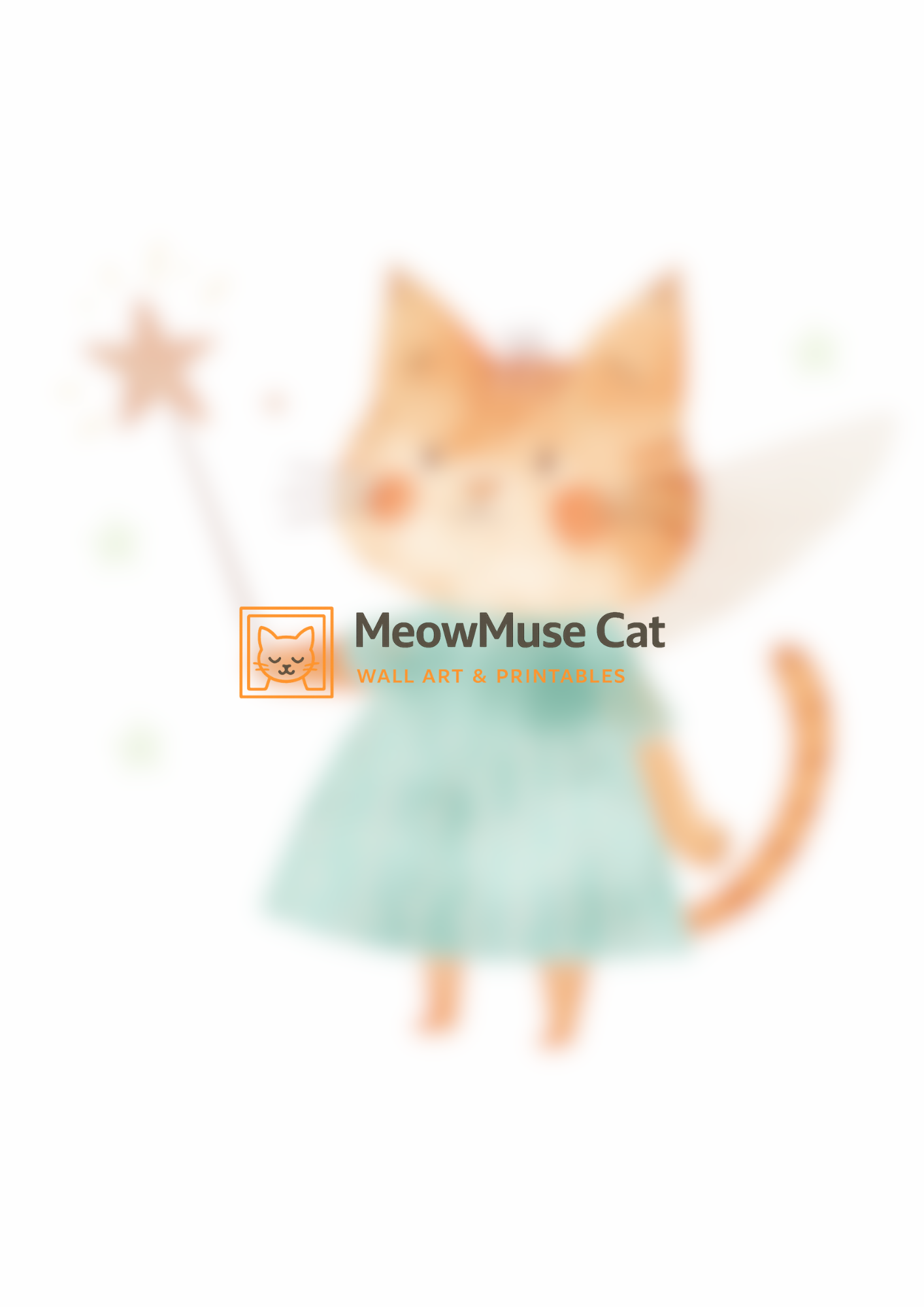 Magic Fairy Cat – Whimsical Nursery Wall Art Print