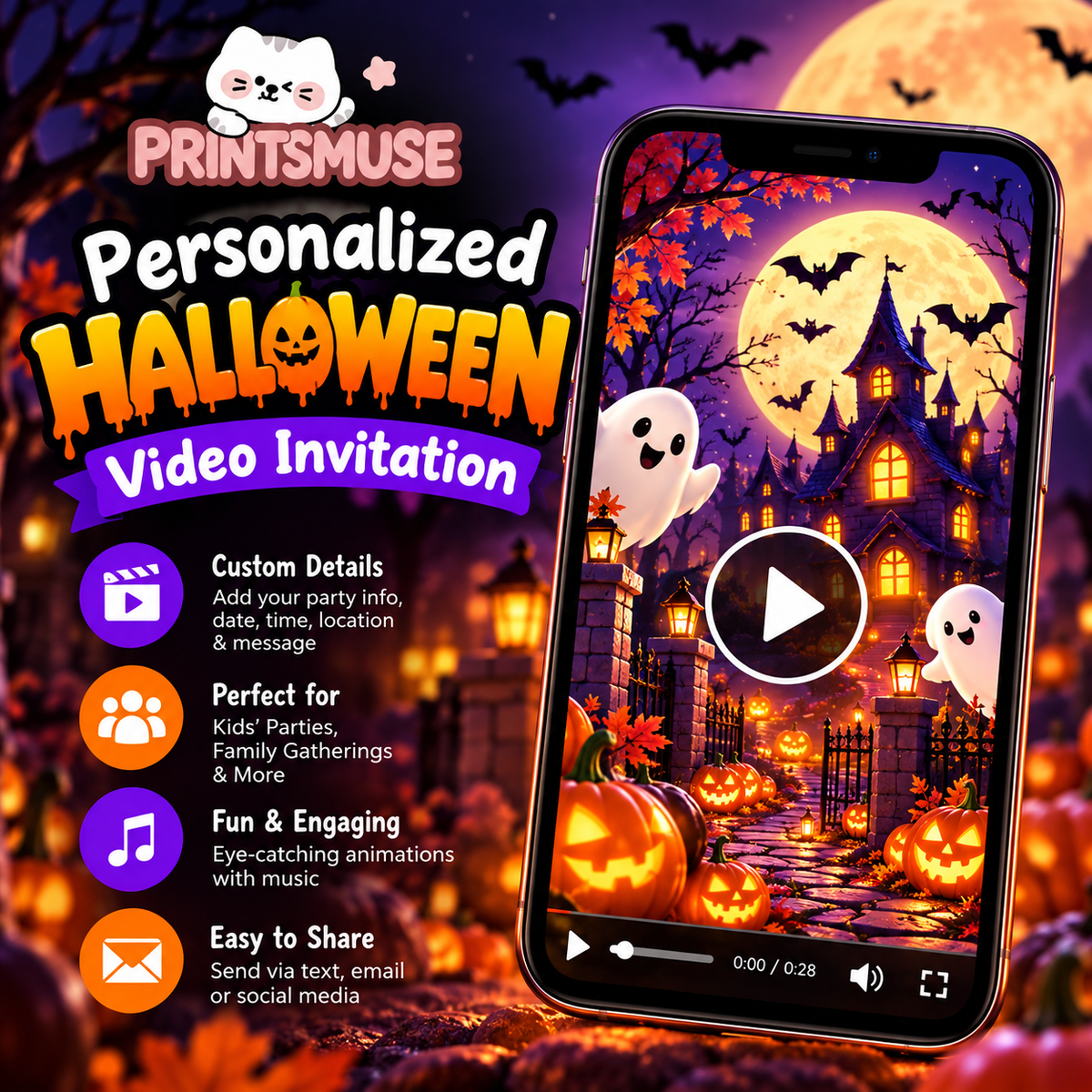 Personalized Halloween Video Invitation