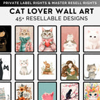 +42 Elegant White Cat with Bow – Minimalist Wall Art Print